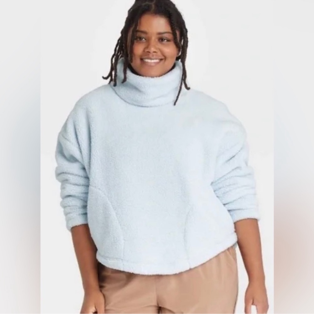 Women's Plus Size Cozy Cowl Neck Pullover Sweatshirt - All in
Motion™ Blue 3Х